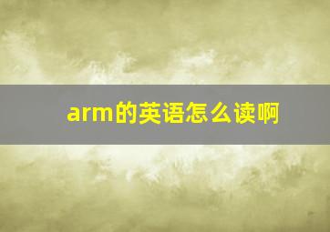 arm的英语怎么读啊