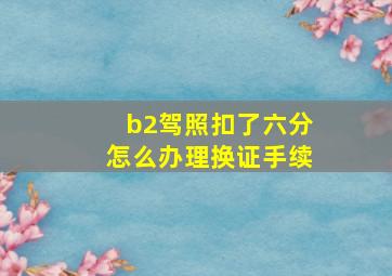 b2驾照扣了六分怎么办理换证手续