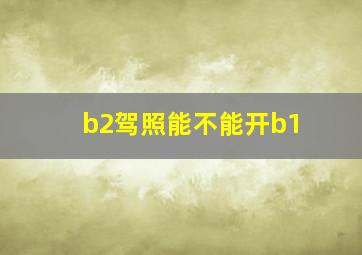 b2驾照能不能开b1