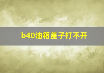 b40油箱盖子打不开