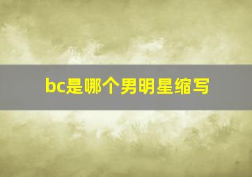 bc是哪个男明星缩写