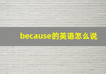 because的英语怎么说