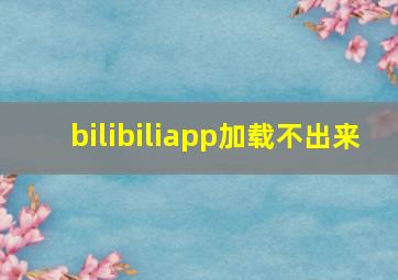 bilibiliapp加载不出来