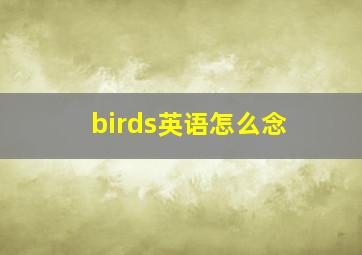 birds英语怎么念