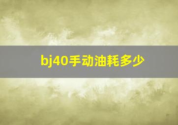 bj40手动油耗多少