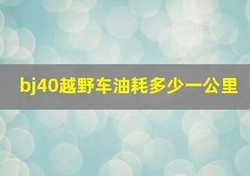 bj40越野车油耗多少一公里