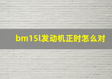 bm15l发动机正时怎么对