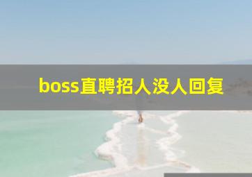 boss直聘招人没人回复