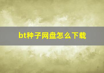 bt种子网盘怎么下载