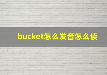 bucket怎么发音怎么读