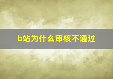 b站为什么审核不通过