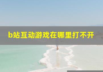 b站互动游戏在哪里打不开