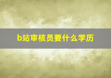 b站审核员要什么学历