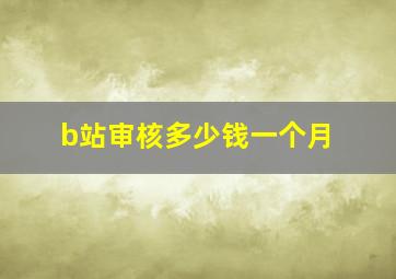 b站审核多少钱一个月