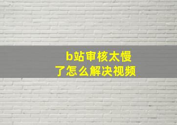 b站审核太慢了怎么解决视频