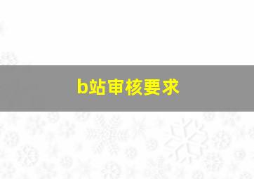 b站审核要求