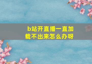 b站开直播一直加载不出来怎么办呀