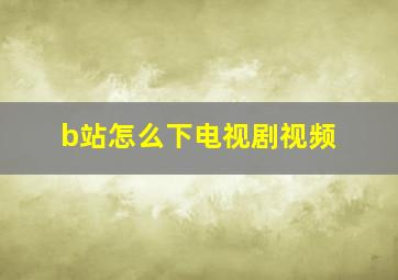 b站怎么下电视剧视频