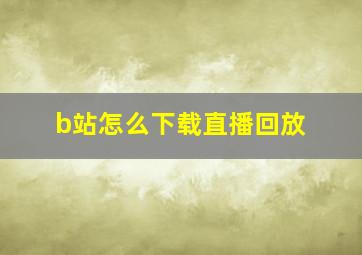 b站怎么下载直播回放