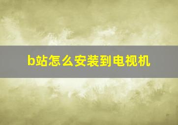 b站怎么安装到电视机