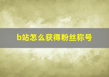 b站怎么获得粉丝称号