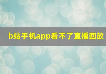 b站手机app看不了直播回放