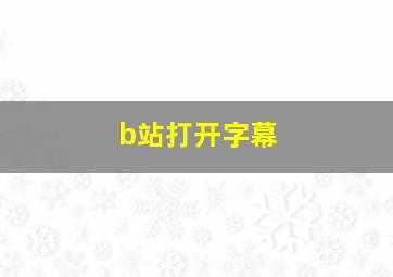 b站打开字幕