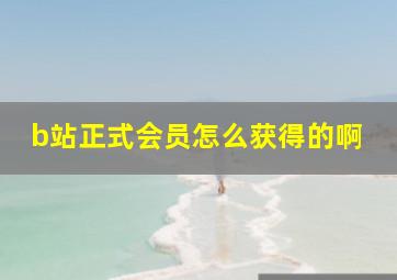 b站正式会员怎么获得的啊