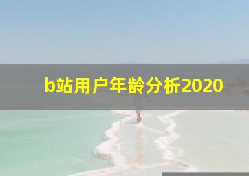 b站用户年龄分析2020