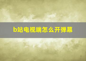 b站电视端怎么开弹幕