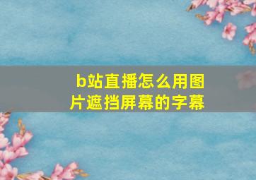 b站直播怎么用图片遮挡屏幕的字幕