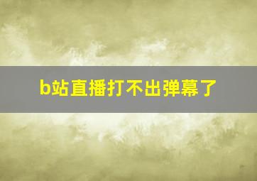 b站直播打不出弹幕了