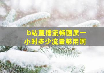 b站直播流畅画质一小时多少流量够用啊