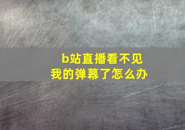 b站直播看不见我的弹幕了怎么办