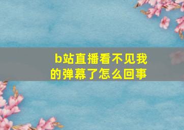 b站直播看不见我的弹幕了怎么回事