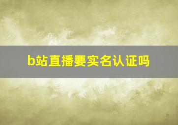 b站直播要实名认证吗