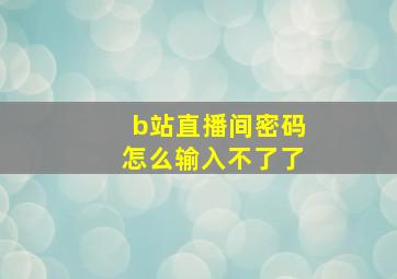 b站直播间密码怎么输入不了了