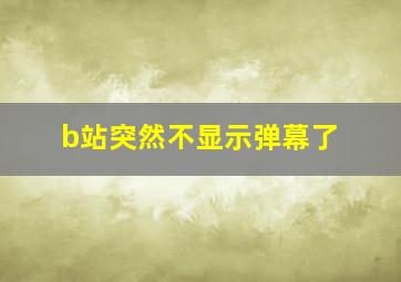 b站突然不显示弹幕了