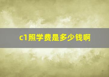 c1照学费是多少钱啊