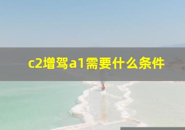 c2增驾a1需要什么条件