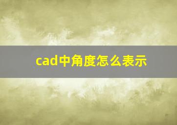 cad中角度怎么表示