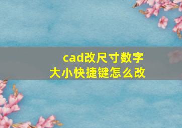 cad改尺寸数字大小快捷键怎么改