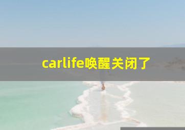 carlife唤醒关闭了