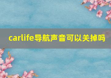 carlife导航声音可以关掉吗