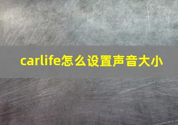 carlife怎么设置声音大小