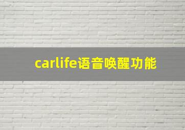 carlife语音唤醒功能