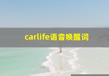 carlife语音唤醒词