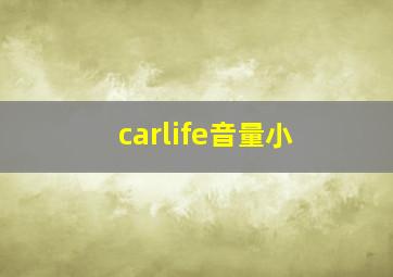 carlife音量小