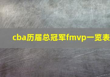 cba历届总冠军fmvp一览表