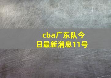 cba广东队今日最新消息11号